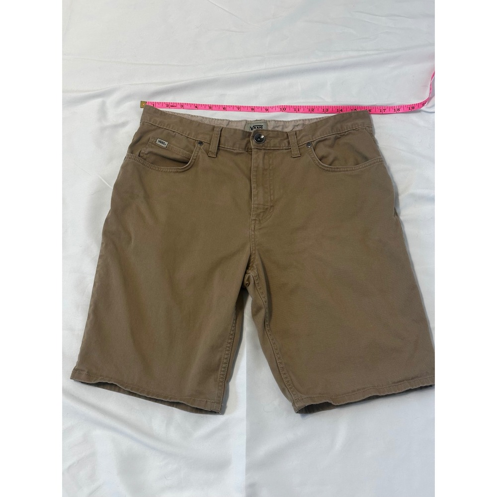 Vans Mens Tan Khaki Chino Shorts Size 33 Skate Casual Five Pocket Twill